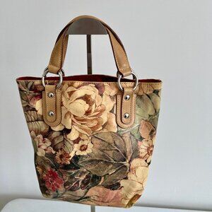 Marizio Taiuti Multicolored Floral Leather Tote Bag  